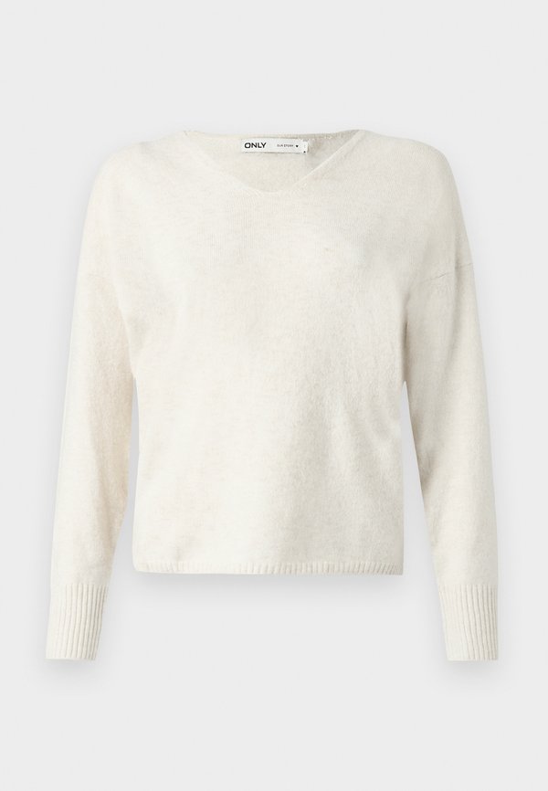 ONLY ONLRICA LIFE L/S V-NECK PULLO KNT NOOS - Jumper - birch melange