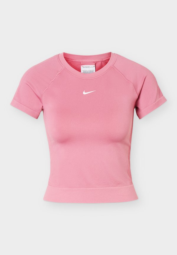 Nike Performance W NP DF SMLS SS TOP WT - Basic T-shirt - peony/white