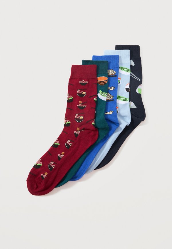 Jack & Jones JACRICE FOOD 5 PACK - Socks - celestial blue/navy blazer/dazzling blue/rhubarb