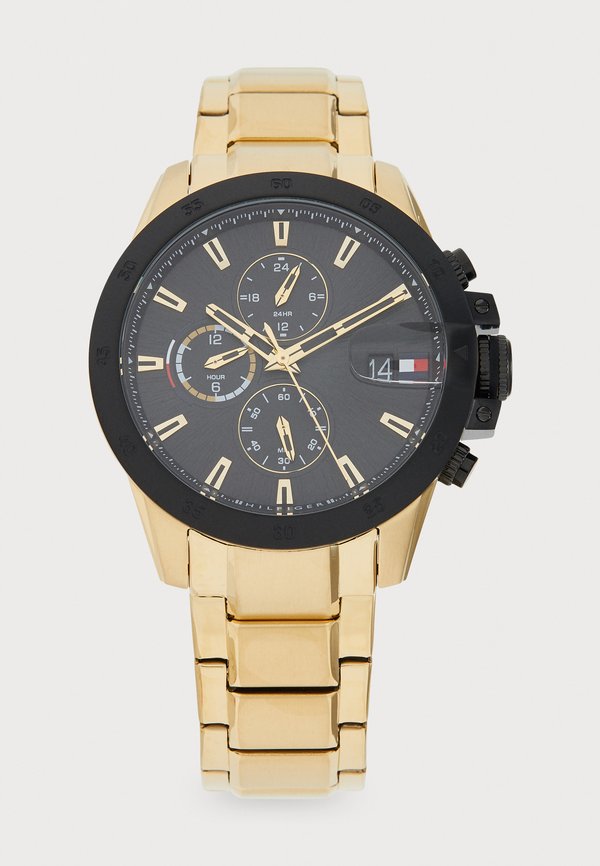 Tommy Hilfiger JAMESON - Chronograph watch - black/gold-coloured