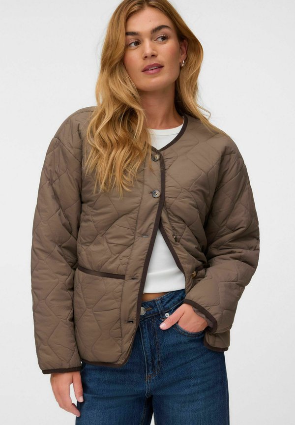 Vero Moda QUILTED JACKET VMOLIVIA JACKET - Light jacket - chocolate chip