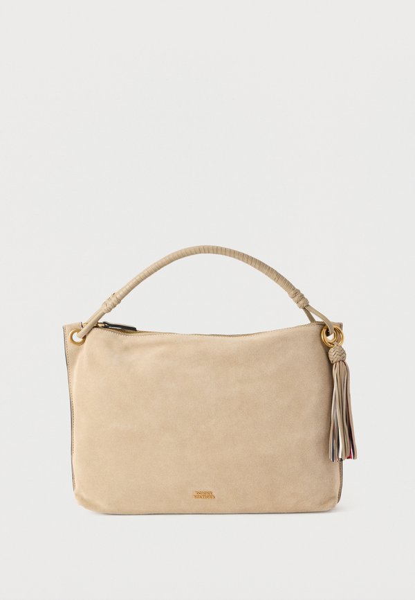 Tommy Hilfiger SUEDE TASSEL LOGO SHOULDER BAG - Handbag - sandalwood