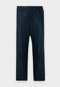 Navyblaue, leichte Hose mit elastischem Bund, feiner Textur und geradem Schnitt, geeignet für Freizeitkleidung.