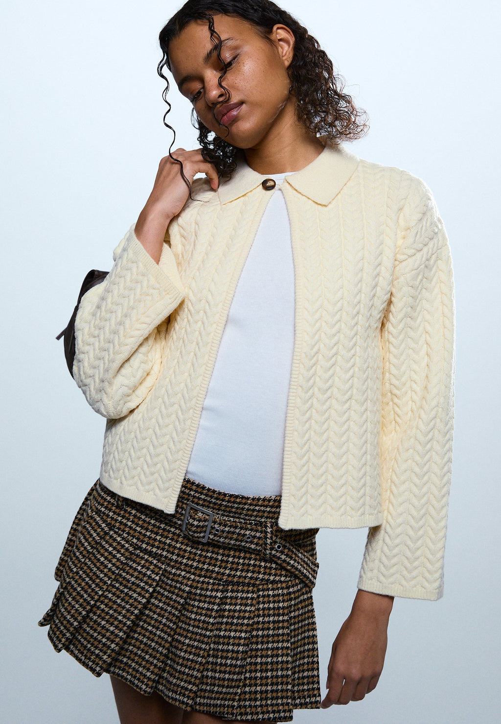 Gina Tricot CABLE KNITTED CARDIGAN