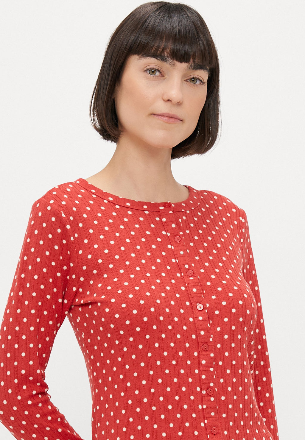 Abercrombie & Fitch POINTELLE LONG SLEEVE SHIRT