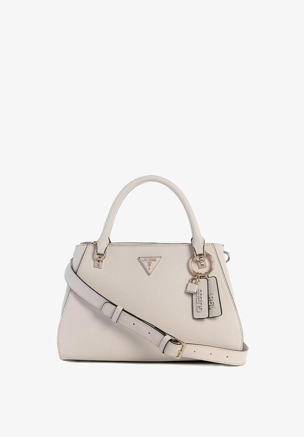 Guess NOELLE LUXURY SATCHEL - Handbag - bone