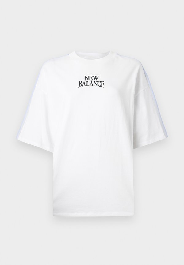 New Balance LINEAR HERITAGE OVERSIZED T-SHIRT - Print T-shirt - white
