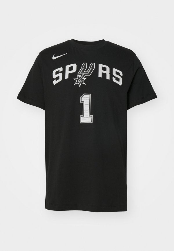 Nike Performance NBA SAN ANTONIO SPURS WEMBANYAMA TEE - Club wear - black