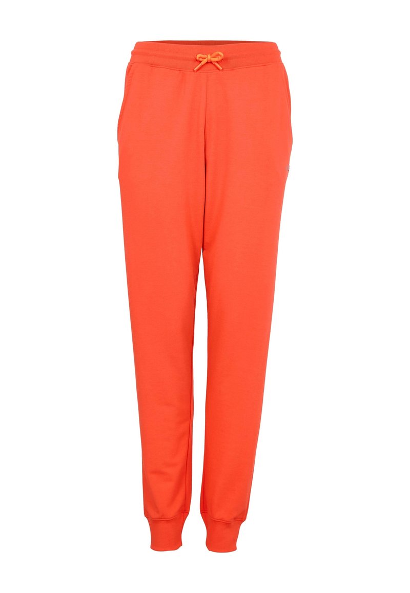 Orange Jogginghose aus weichem Stoff, mit verstellbarem Drawstring-Bund, gerippten Bündchen und Seitentaschen.