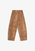 Bershka ANIMAL PRINT BARREL - TROUSERS - Baggy Jeans - dark brown