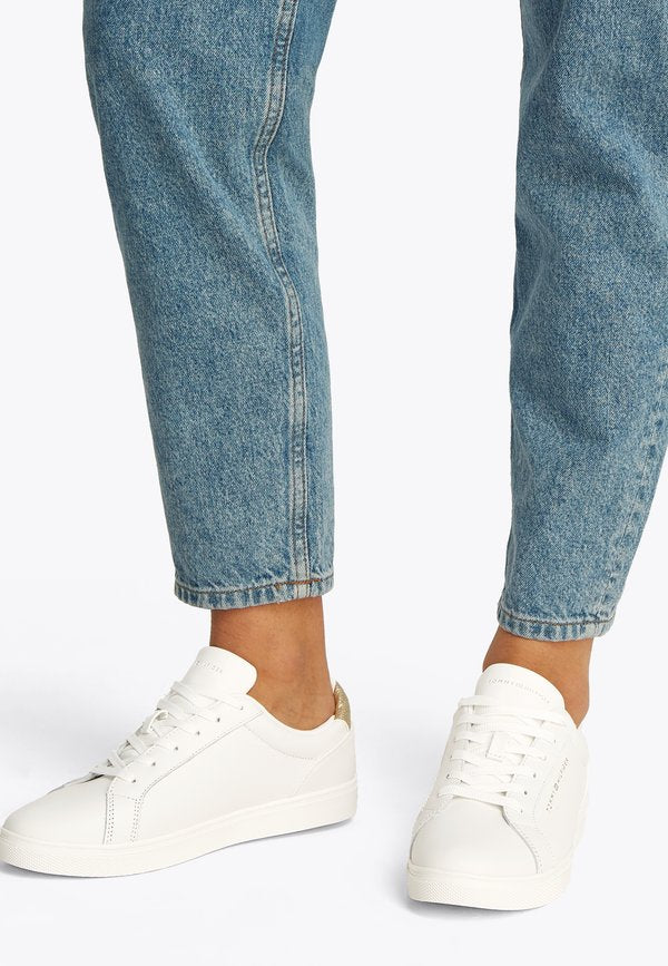 Tommy Hilfiger METALLIC HEEL LEATHER CUPSOLE TRAINERS