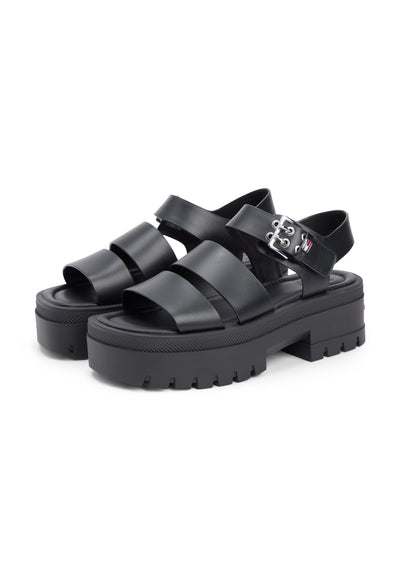 Tommy Jeans BUCKLE LEATHER CLEAT PLATFORM SANDALS