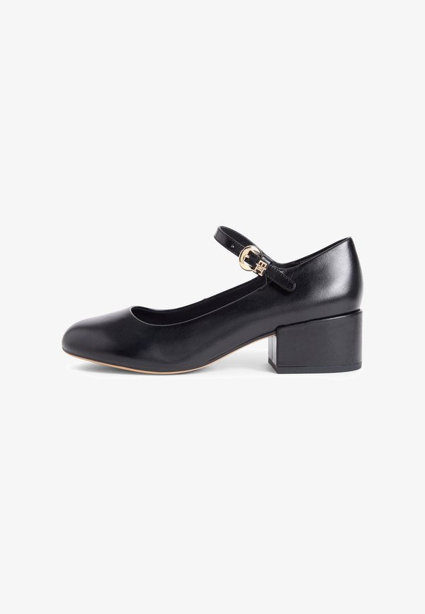 Tommy Hilfiger LEATHER MARY JANE BLOCK HEELS - Classic heels - black
