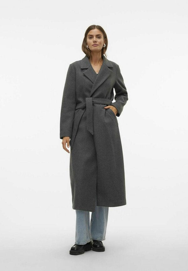 Vero Moda VMFORTUNEAYA - Classic coat - dark grey melange