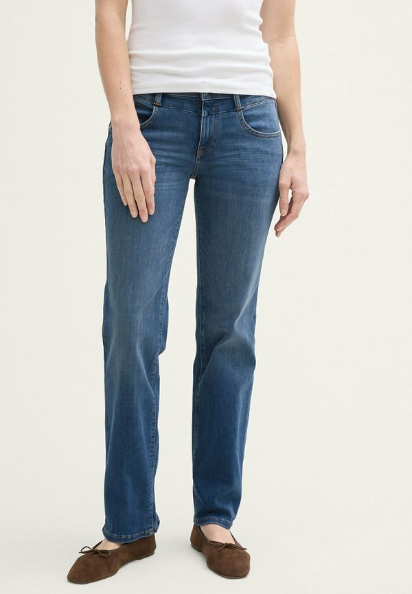 TOM TAILOR TTALEXA STRAIGHT FIT - Straight leg jeans - mid stone wash denim