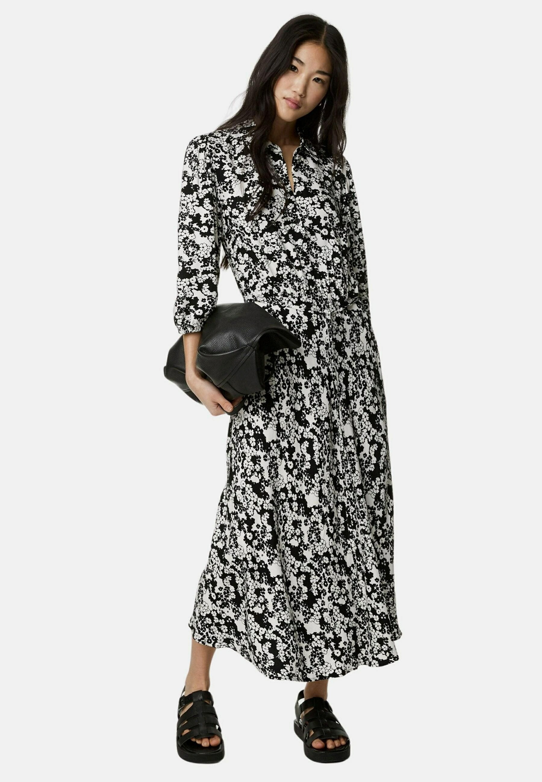 Marks & Spencer FLORAL BELTED MIDAXI