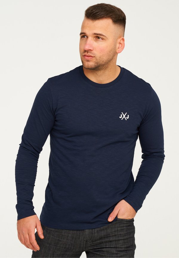 Jack & Jones JCORISE INFINITY CREW NECK-MIT LOGO - Long sleeved top - navy blazer