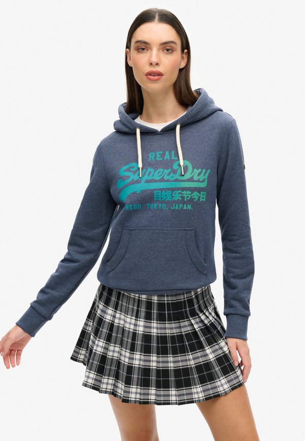 Superdry & Co TONAL VINTAGE LOGO GRAPHIC  - Hoodie - indigo marl