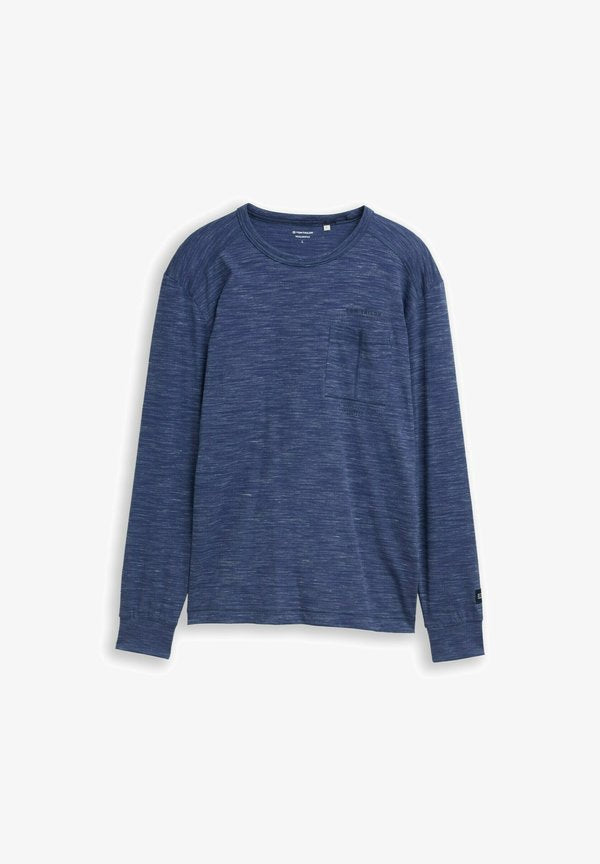 TOM TAILOR MIT BRUSTTASCHE - Long sleeved top - ocean blue injected