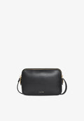 Calvin Klein FOIL LOGO ELONGATED CAMERA - Cross body bag - black/toasted coconut