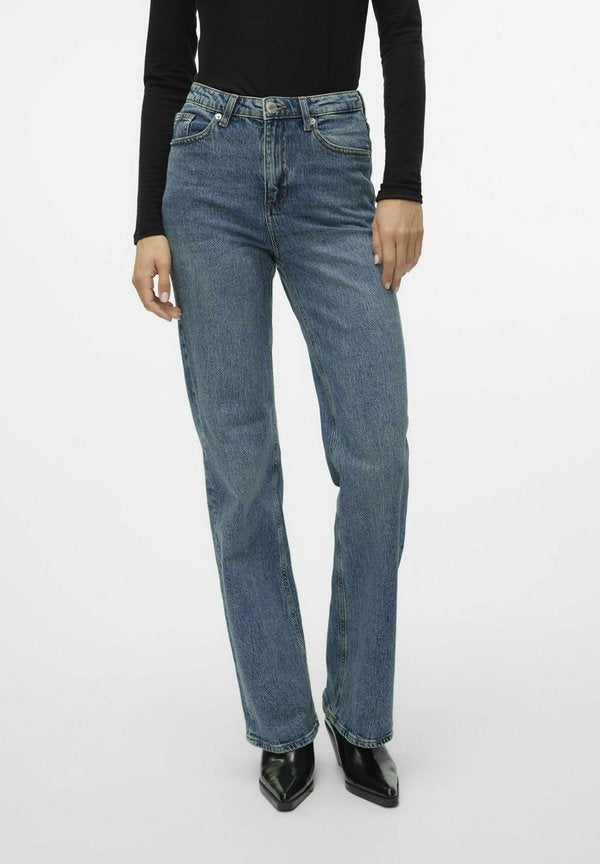 Vero Moda Wide fit VMTESSA High rise - Wide Leg - medium blue denim