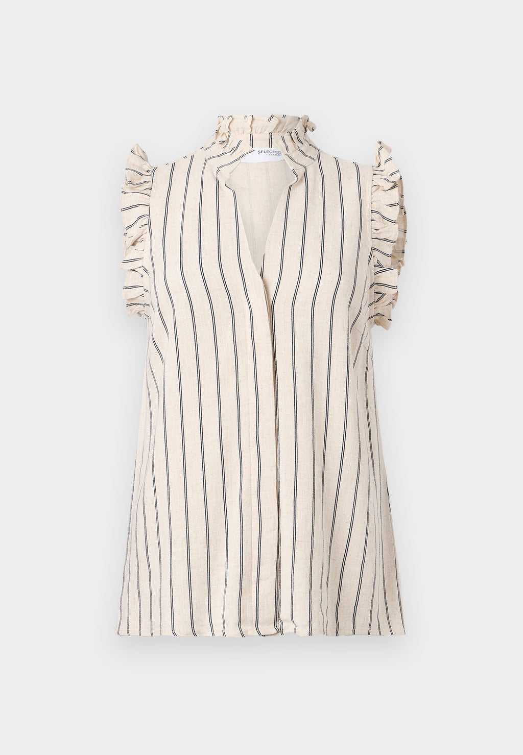 Selected Ruffle detail striped