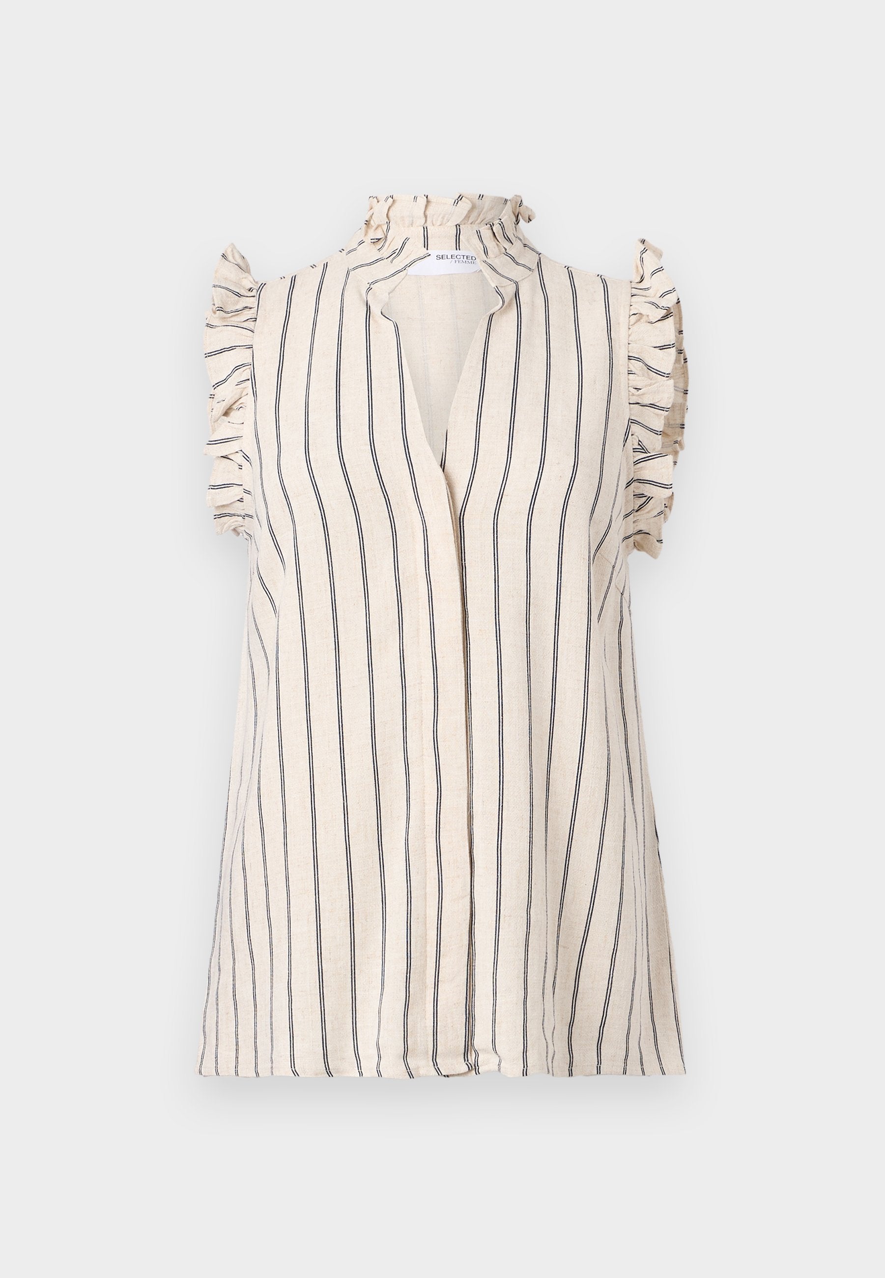 Selected Ruffle detail striped