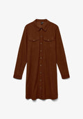 Vero Moda VMVILJA Corduroy Short - Shirt dress - tobacco brown