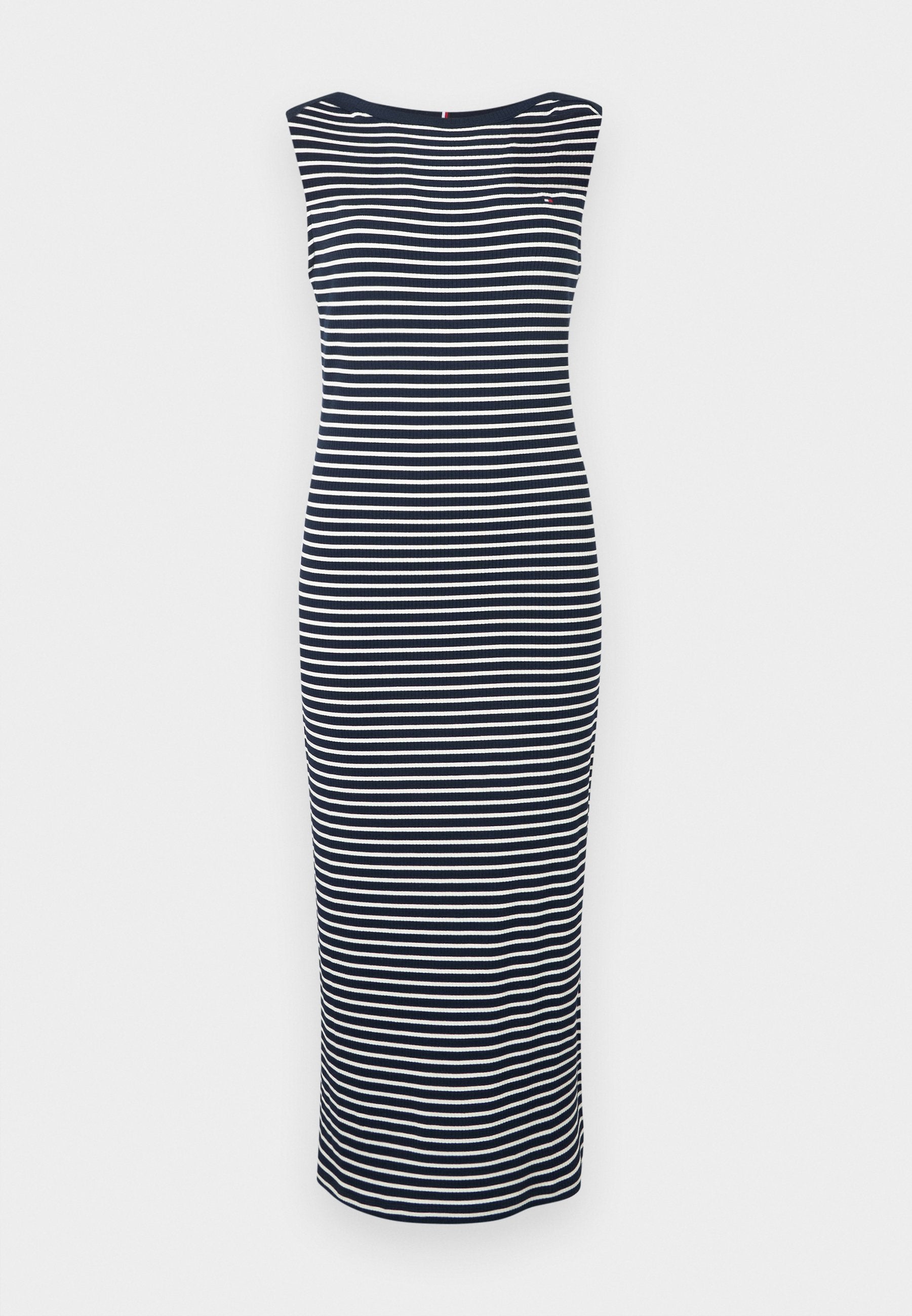 BOAT NECK SLIM MIDI BODYCON DRESS Media 1