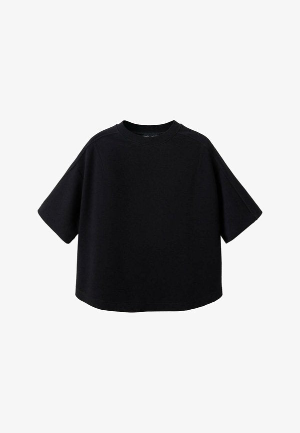 Mango ADULT - Basic T-shirt - noir