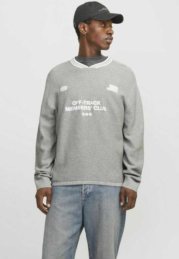 Jack & Jones Knitted Printed Knitted - Jumper - light grey melange