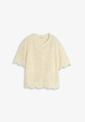 TOM TAILOR CARDIGAN MIT WELLIGEN SAUMKANTEN - Cardigan - dove white