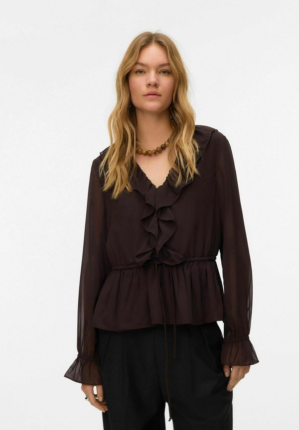 Vero Moda VMDORA - Blouse - chocolate torte