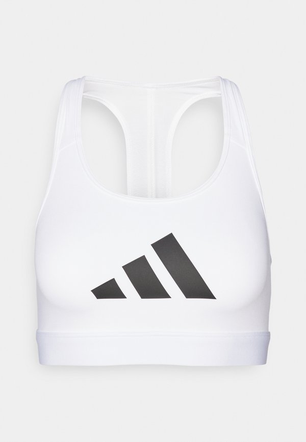 adidas Performance POWERREACT GRAPHIC - Light support sports bra - white