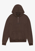 UNISEX RELAXED FIT CURVED HEM QUARTER-ZIP HOODIE Media 1