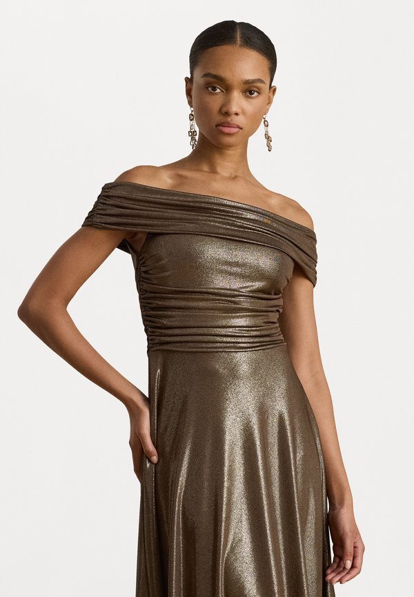 Lauren Ralph Lauren METALLIC OFF THE SHOULDER COCKTAIL DRESS