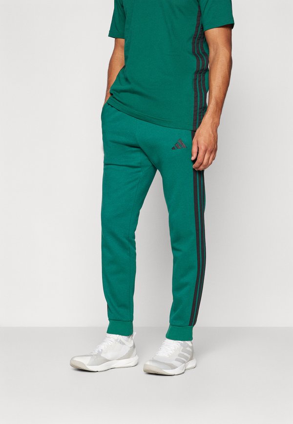 adidas Sportswear REGULAR FIT - Tracksuit bottoms - collegiate green/black