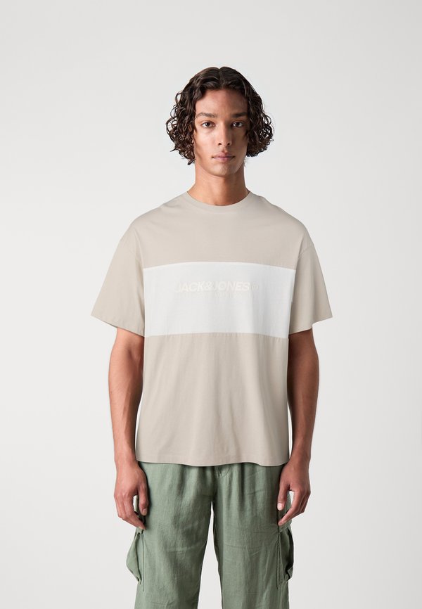 Jack & Jones Logo - Print T-shirt - moonbeam detail:blocking
