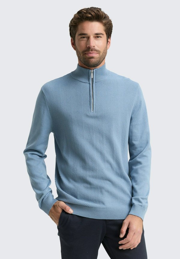 TOM TAILOR TROYER MIT FISCHGRÄT-STRUKTUR - Jumper - faded denim blue