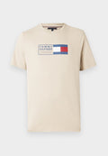 Tommy Hilfiger LOGO JERSEY CREW NECK T-SHIRT - Print T-shirt - sandalwood