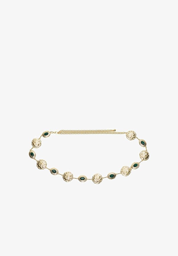 Bershka RHINESTONE CHAIN - Belt - gold-coloured