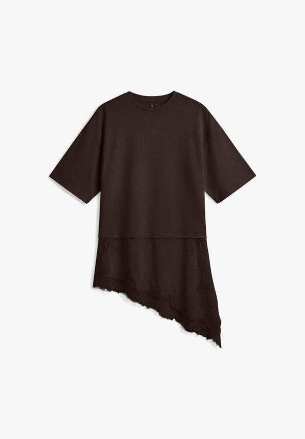 Vero Moda ASYMMETRICAL TOP VMELLY TOP - Print T-shirt - chocolate torte