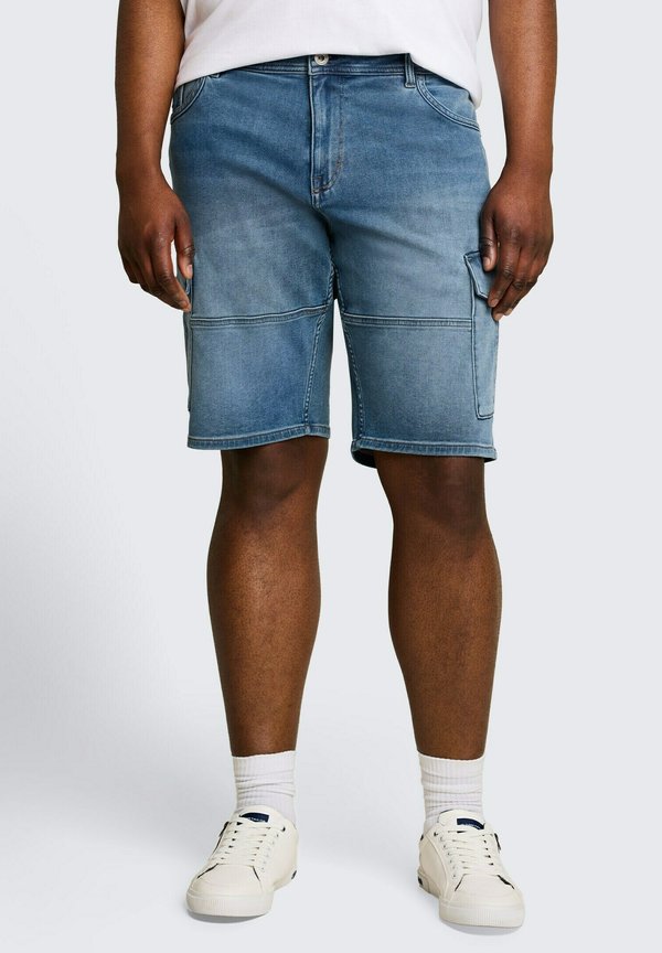 TOM TAILOR REGULAR FIT - Denim shorts - used mid stone blue denim