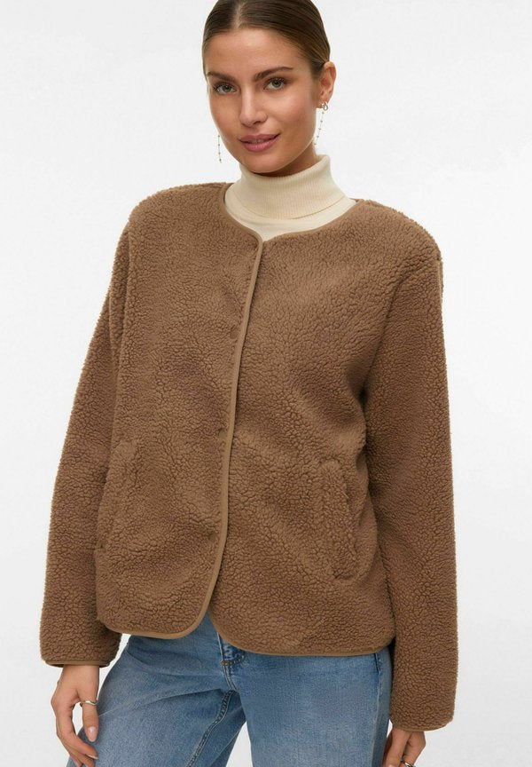 Vero Moda Teddy VMJOSEFIN - Fleece jacket - fossil