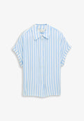 TOM TAILOR LOOSE FIT BLUSE MIT STREIFEN - Button-down blouse - light fjord blue stripe