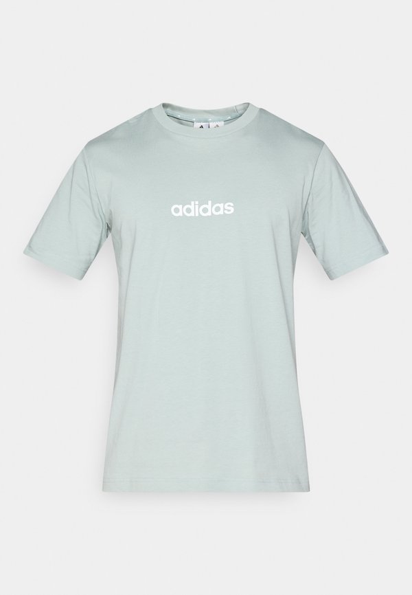 adidas Sportswear ESSENTIALS LINEAR SINGLE TEE - Print T-shirt - sage/white