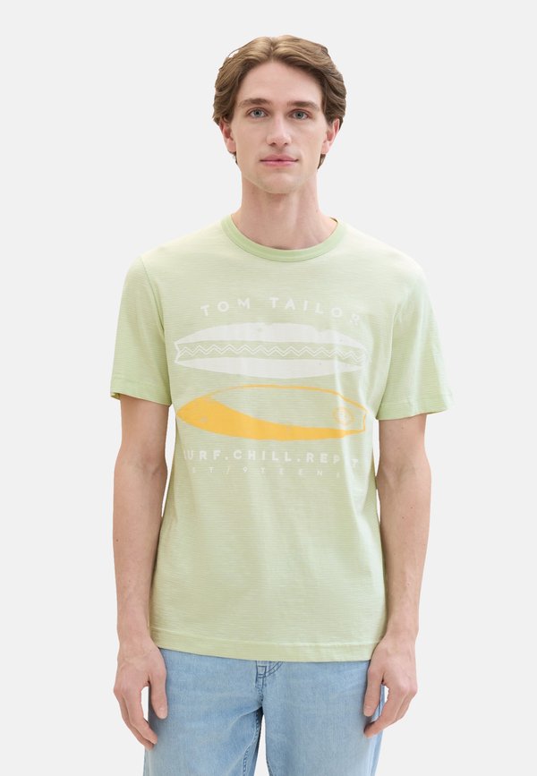 TOM TAILOR KURZARM - Print T-shirt - grün