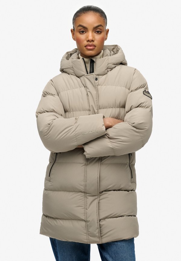 Superdry & Co HOODED PUFFER - Winter coat - winter twig beige