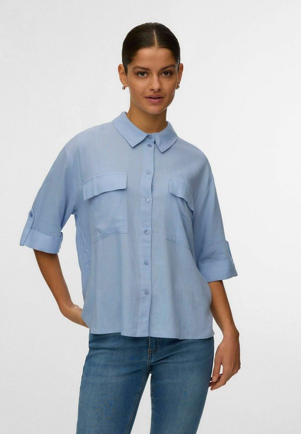 Vero Moda AWRYDER - Button-down blouse - brunnera blue