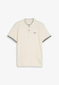 TOM TAILOR MIT STEHKRAGEN - Polo shirt - gardenia white